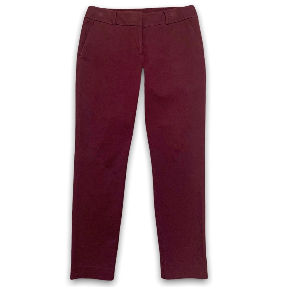 Loft Julie Skinny Cropped pants maroon size 8